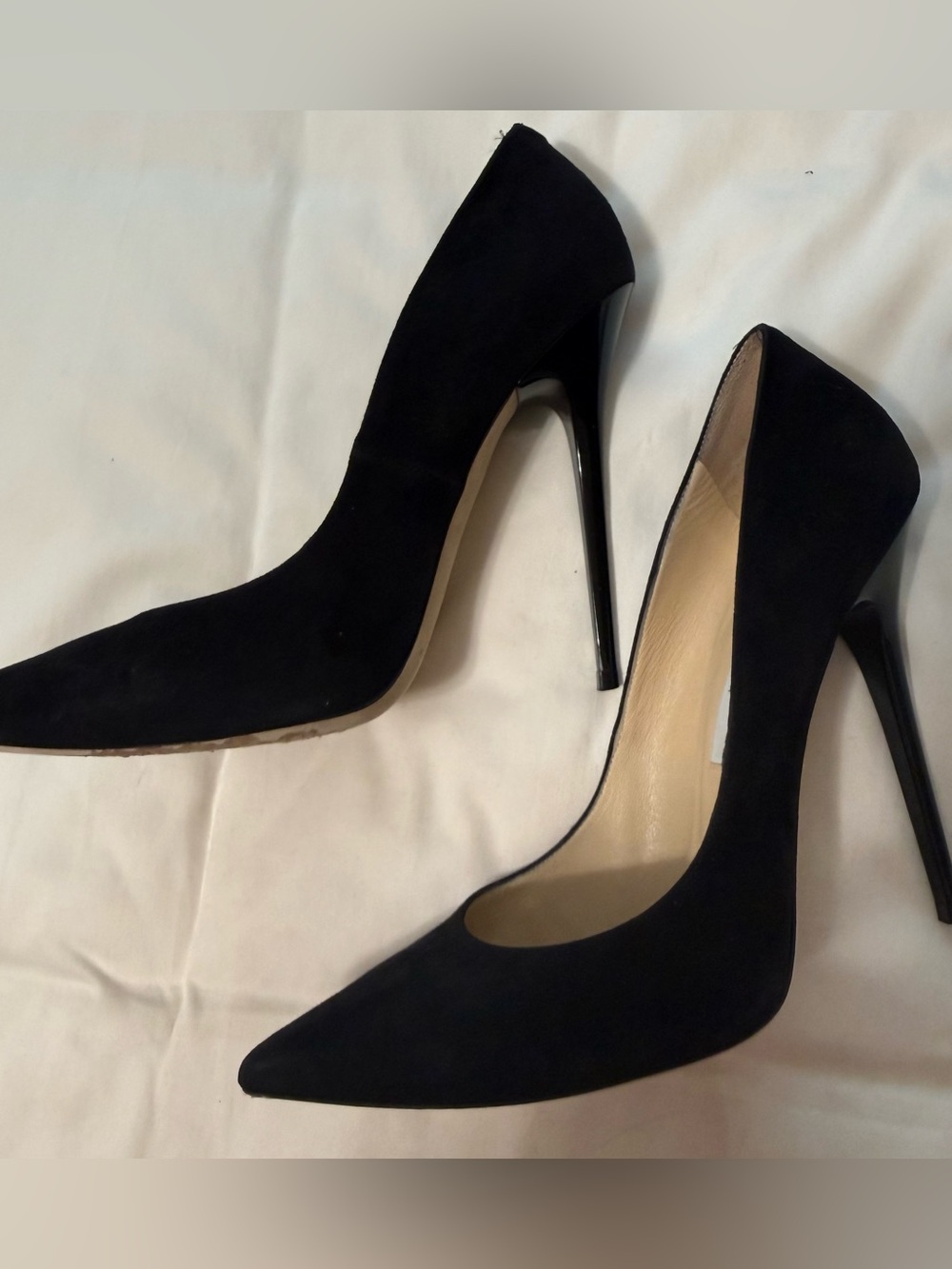 Jimmy Choo Black Suede Pointed-Toe Stiletto Pumps